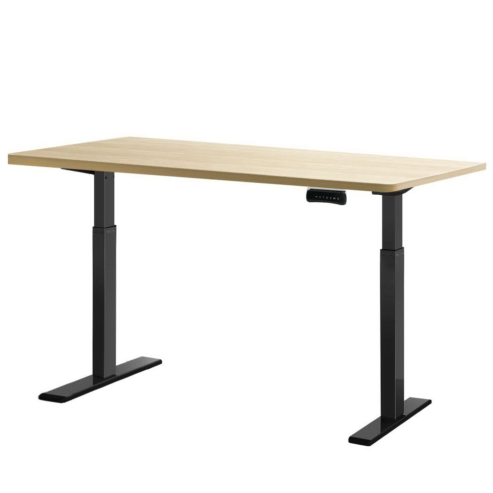 Standing Desk Electric Height Adjustable Sit Stand Desks Black Oak