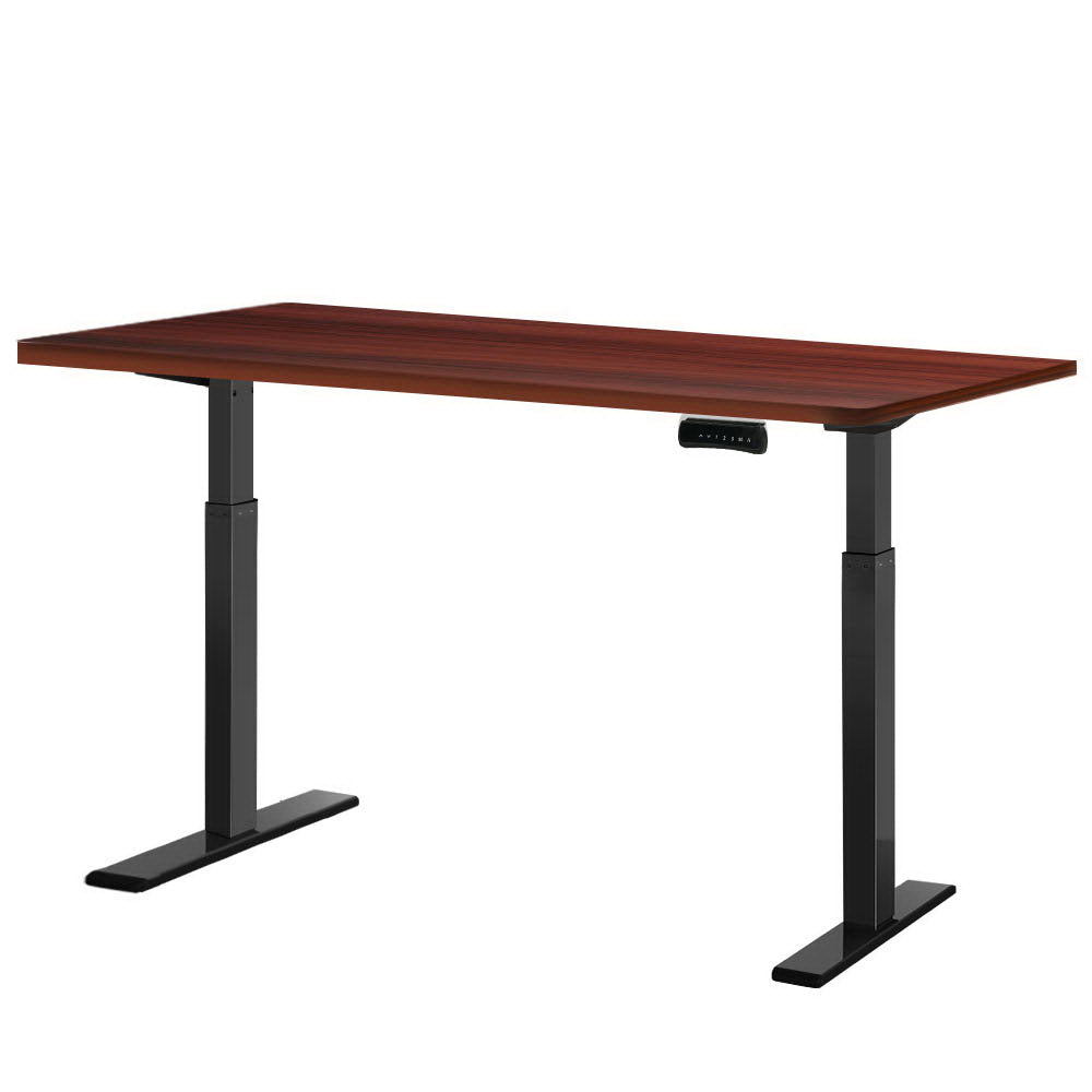 Standing Desk Electric Adjustable Sit Stand Desks Black Walnut 140cm