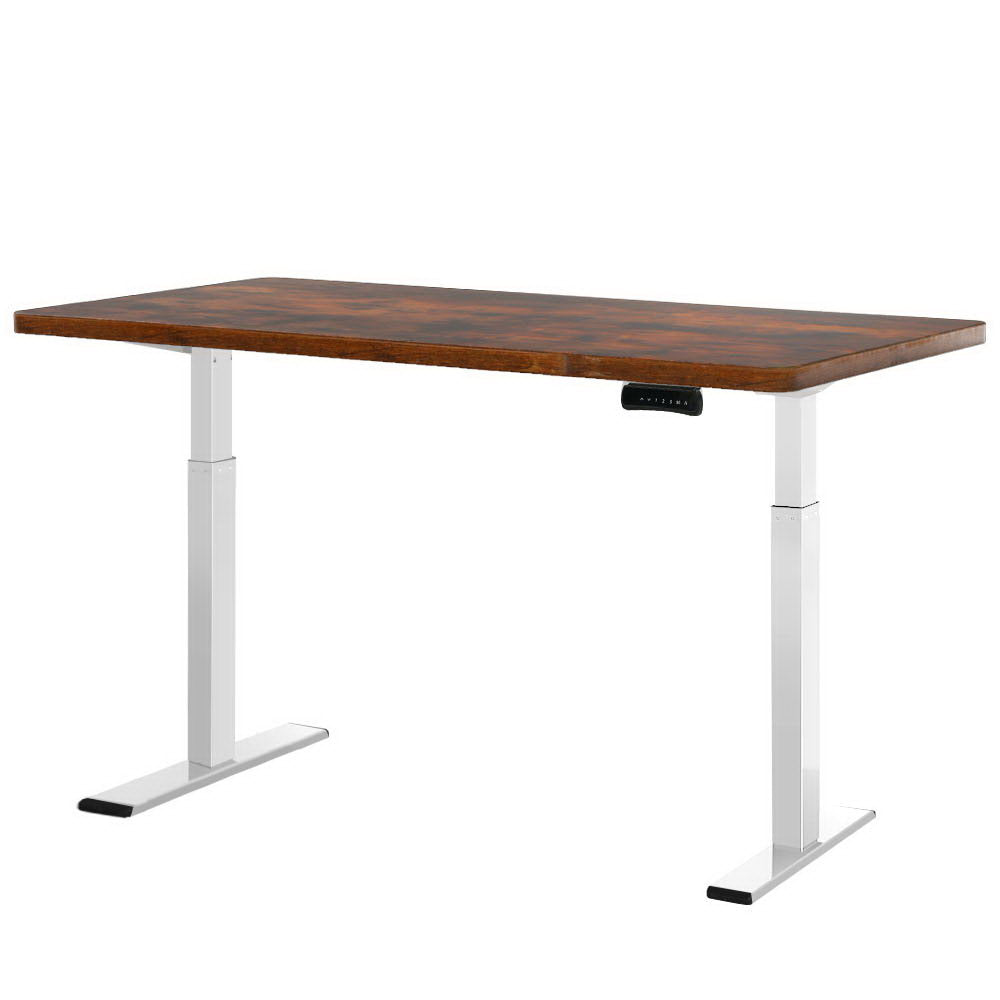 Standing Desk Electric Height Adjustable Sit Stand Desks White Brown