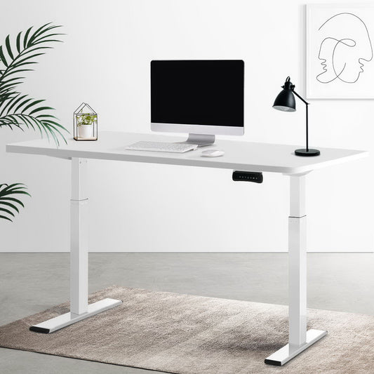 Standing Desk Electric Height Adjustable Sit Stand Desks White 140cm