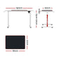 Artiss Standing Desk Motorised Gaming Desks White 140cm