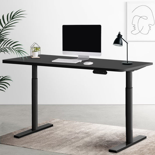 Electric Standing Desk Height Adjustable Sit Stand Desks Black 140cm