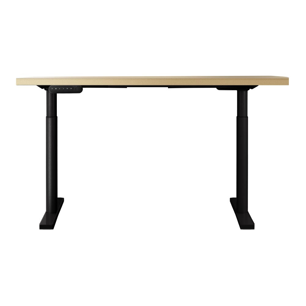 Electric Standing Desk Height Adjustable Sit Stand Desks Black Oak 140cm