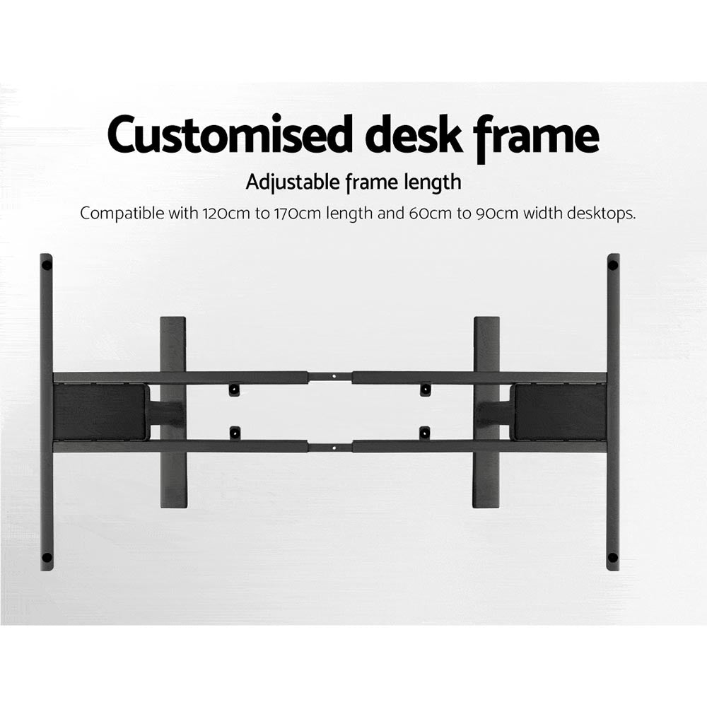 Electric Standing Desk Adjustable Sit Stand Desks Black Brown 140cm