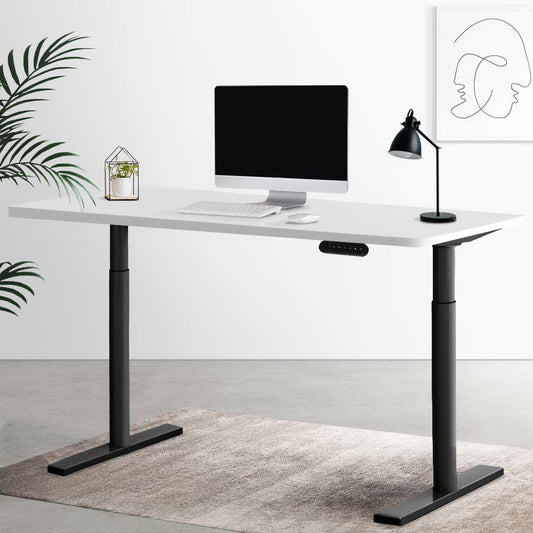 Electric Standing Desk Motorised Adjustable Sit Stand Desks Black White