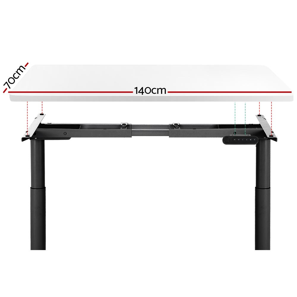 Electric Standing Desk Adjustable Sit Stand Desks Black White 140cm