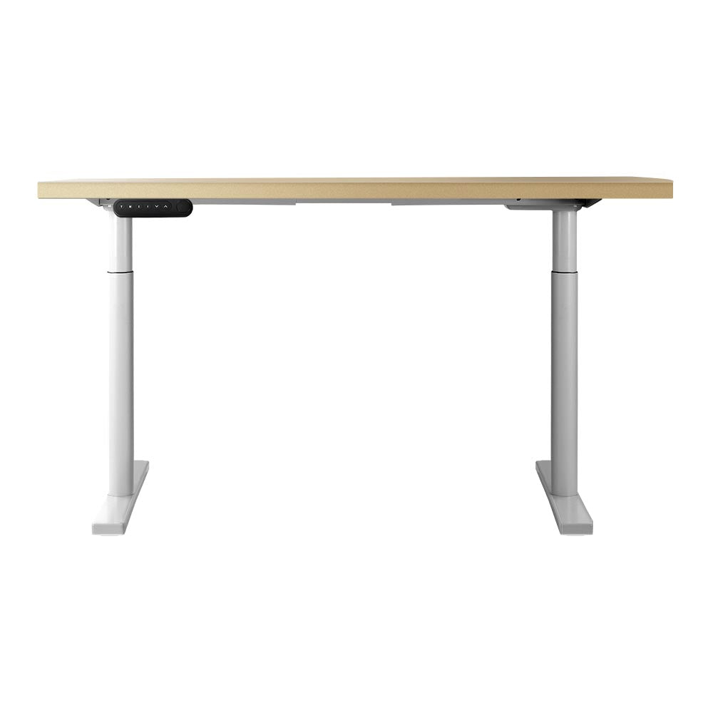 Electric Standing Desk Height Adjustable Sit Stand Desks White Oak 140cm