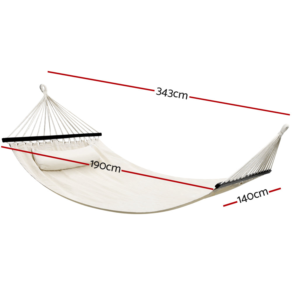 2-Seater Hammock Bed Outdoor Camping Portable Hanging Chair Pillow