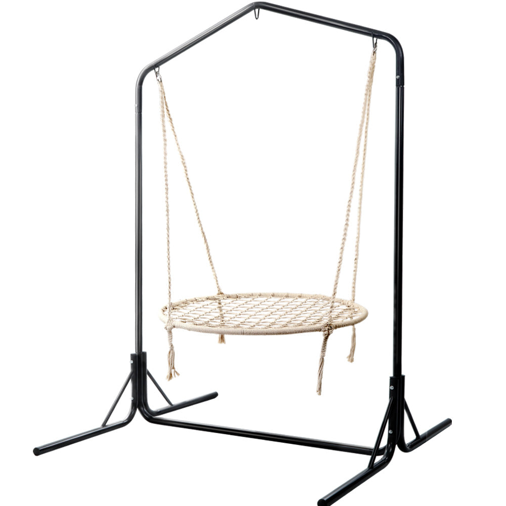 Hammock Chair Kids Swing with Stand 100cm - Cream