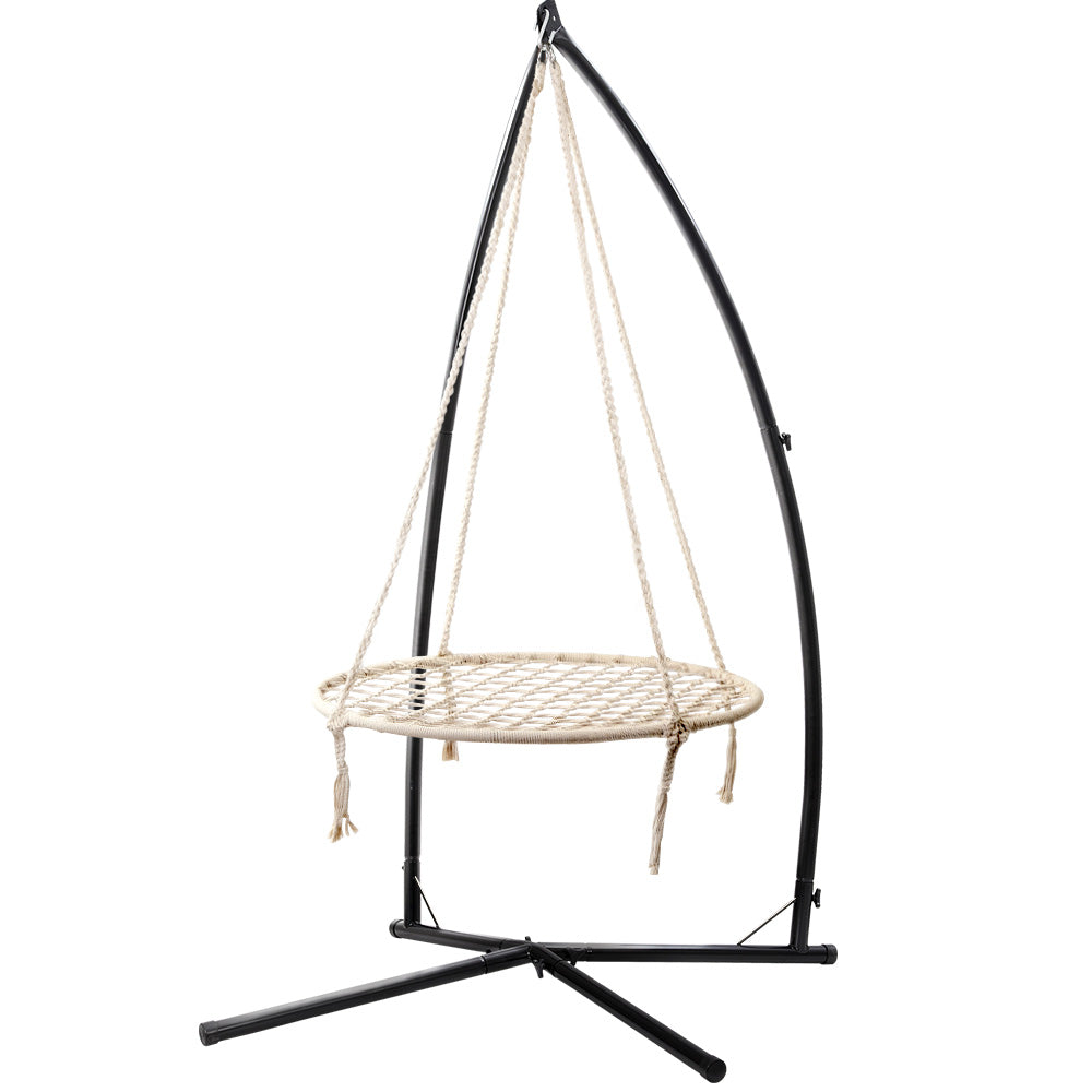 100cm Hammock Chair Nest Web Outdoor Swing with Steel Stand