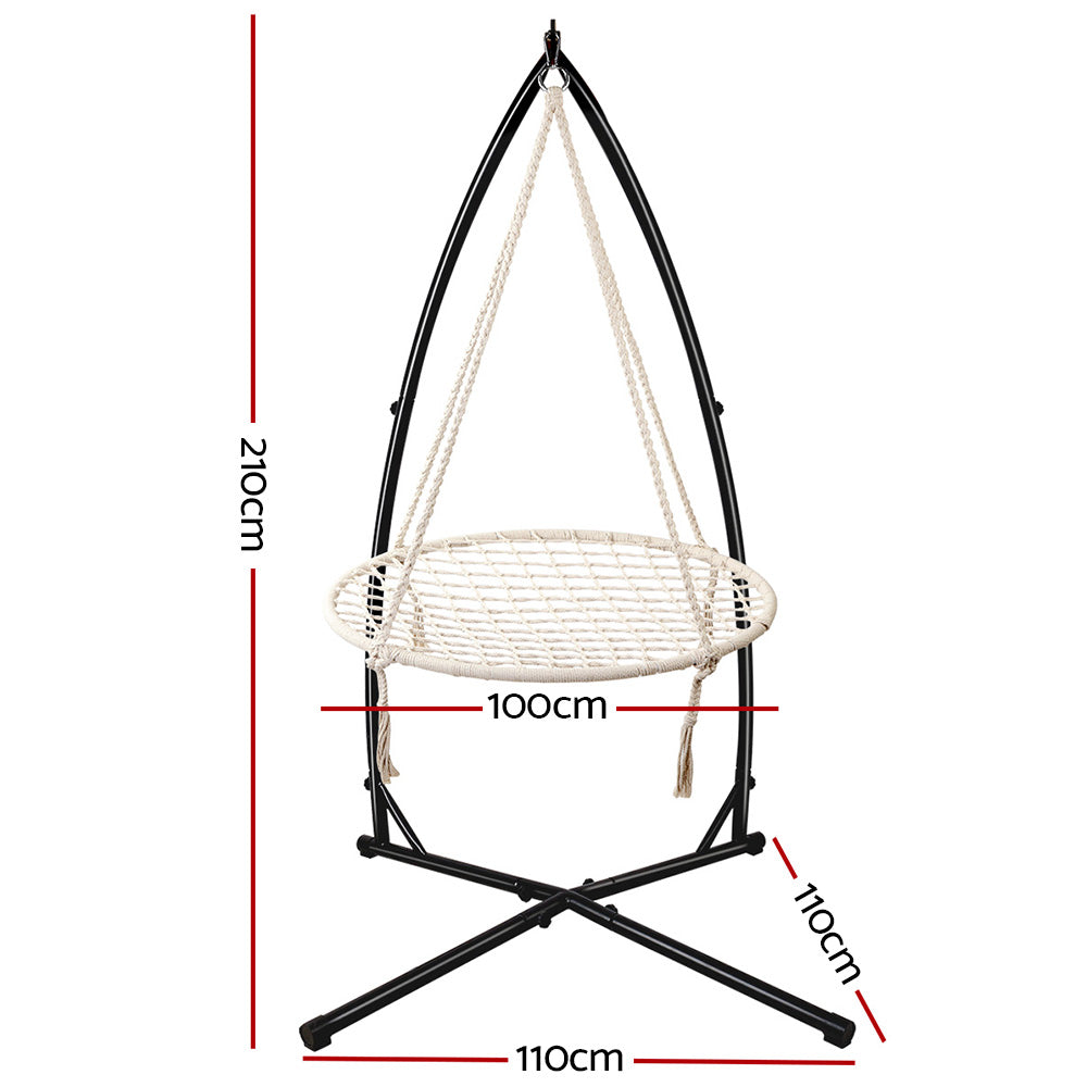 Outdoor Hammock Chair with Stand 100cm - Cream