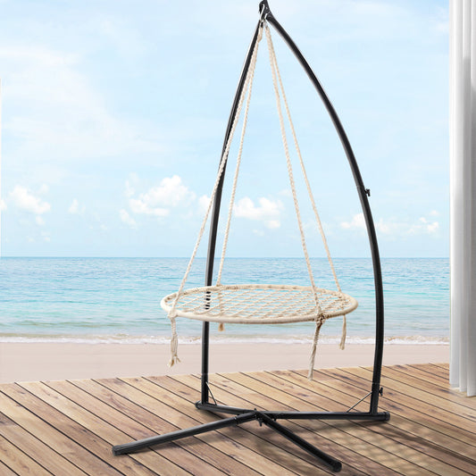 Outdoor Hammock Chair with Stand 100cm - Cream