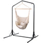 Outdoor Hammock Chair with Stand Hanging Hammock with Pillow Cream