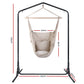 Outdoor Hammock Chair with Stand Hanging Hammock with Pillow - Cream