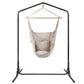 Outdoor Hammock Chair with Stand Hanging Hammock with Pillow - Cream