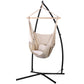 Hammock Chair Outdoor Camping Hanging with Steel Stand - Cream