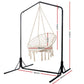 Outdoor Hammock Chair with Stand Cotton Swing Relax Hanging 124CM Cream