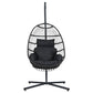 Halle Egg Swing Chair Stand Hanging Wicker Seat - Grey