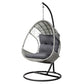 Layla Outdoor Egg Swing Chair with Stand Cushion Wicker Armrest - Light Grey