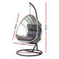Layla Outdoor Egg Swing Chair with Stand Cushion Wicker Armrest - Light Grey