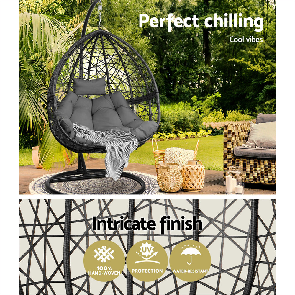 Cordi Egg Swing Chair Outdoor Hanging - Black