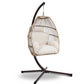 Halle Egg Hanging Swing Chair Stand Pod Wicker - Latte