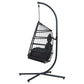 Halle Egg Swing Chair Stand Hanging Wicker Seat - Grey