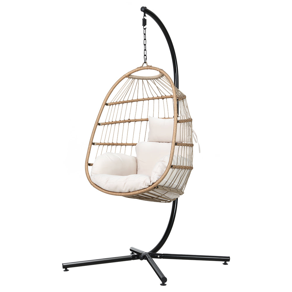 Halle Egg Swing Chair Stand Hanging Wicker Seat - Natural