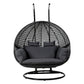 Andrew Outdoor Egg Swing Chair Wicker Furniture Pod Stand Cushion 2 Seater - Grey