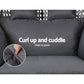 Andrew Outdoor Egg Swing Chair Wicker Furniture Pod Stand Cushion 2 Seater - Grey