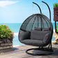 Andrew Outdoor Egg Swing Chair Wicker Furniture Pod Stand Cushion 2 Seater - Grey