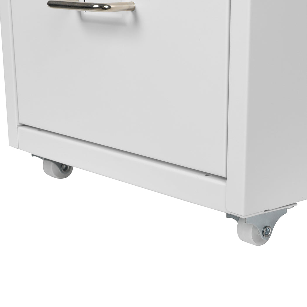 Metal Cabinet Storage Cabinets Folders Steel Study Office Organiser 3 Drawers White