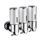 3 Bottles Bathroom Shower Soap Shampoo Gel Dispenser Pump Wall 1500ml Silver