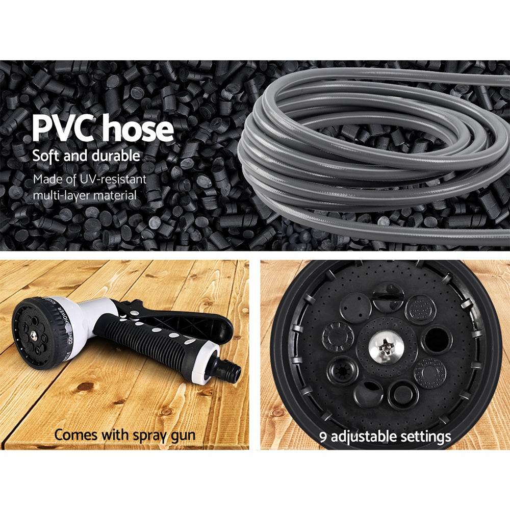 Buy 20M Retractable Water Hose with 9-Setting Spray Gun Reel Garden Storag  Online in Australia – Factory Buys