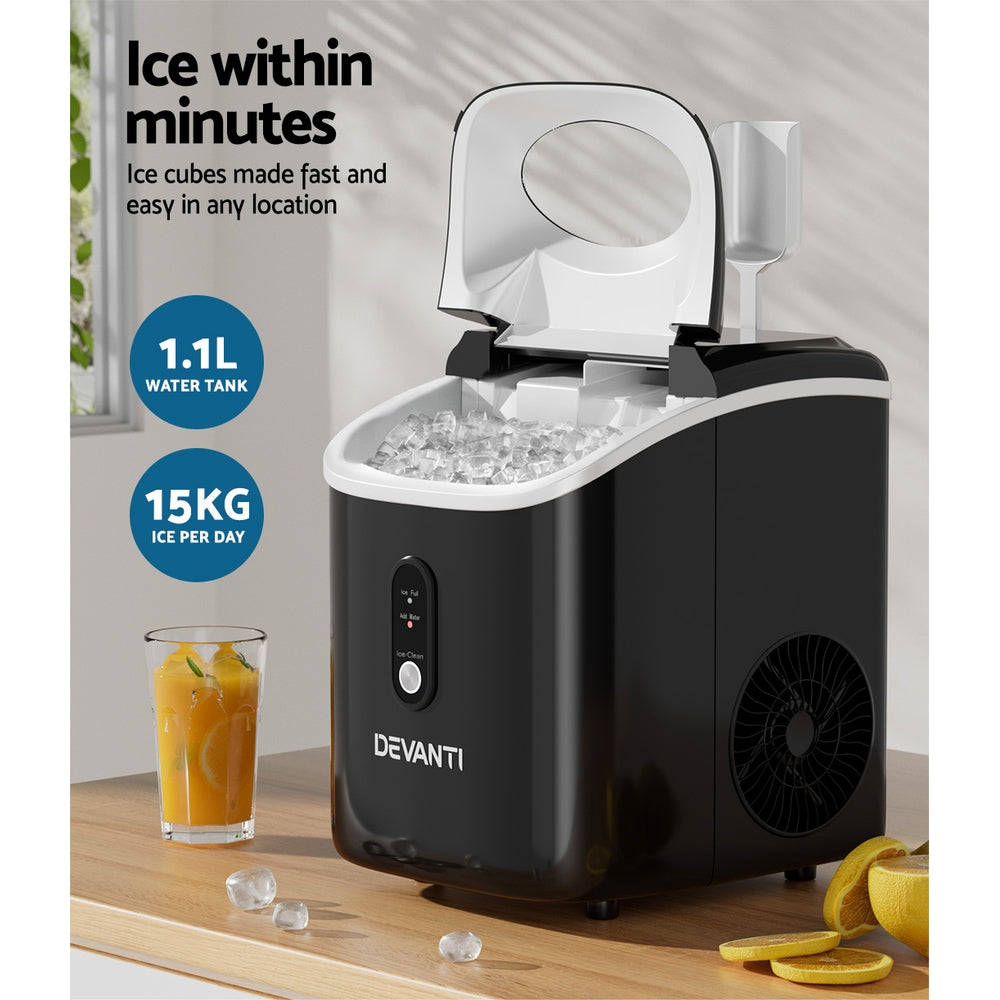 Portable Ice Maker Machine Nugget Ice Cube 15kg Bar Countertop