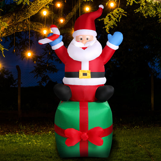 Santa Snowman 1.8M Christmas Inflatable with LED Light Xmas Decoration Outdoor