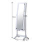 Dual Use Mirrored Jewellery Dressing Cabinet with LED Light White