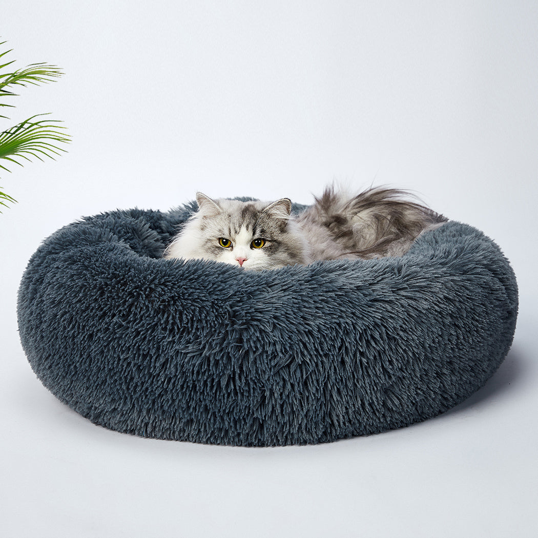 Molossus Dog Beds Pet Calming Donut Nest Deep Sleeping Bed - Blue MEDIUM