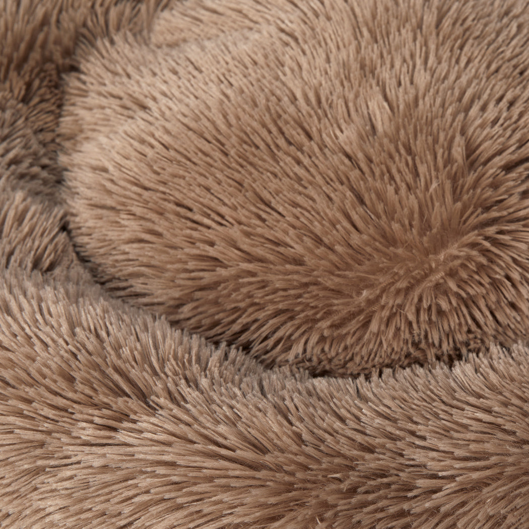 Molossus Dog Beds Pet Calming Donut Nest Deep Sleeping Bed - Brown XXLARGE