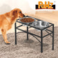 Dual Elevated Raised Pet Dog Puppy Feeder Bowl Stainless Steel Food Water Stand LARGE