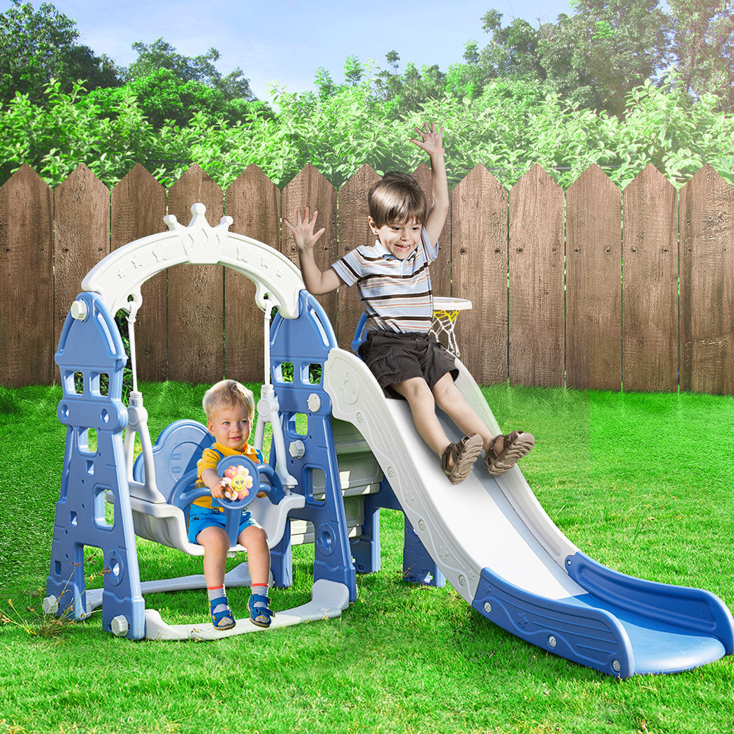 Kids Slide Swing Basketball Ring Hoop Activity Centre Toddlers Play Set Outdoor