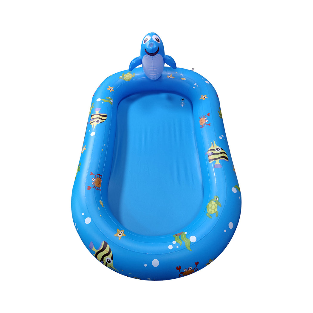 Factory Buys Inflatable Pool Water Splash Spray Mat Kids Children Sprinkler Play Pad Outdoor - Blue