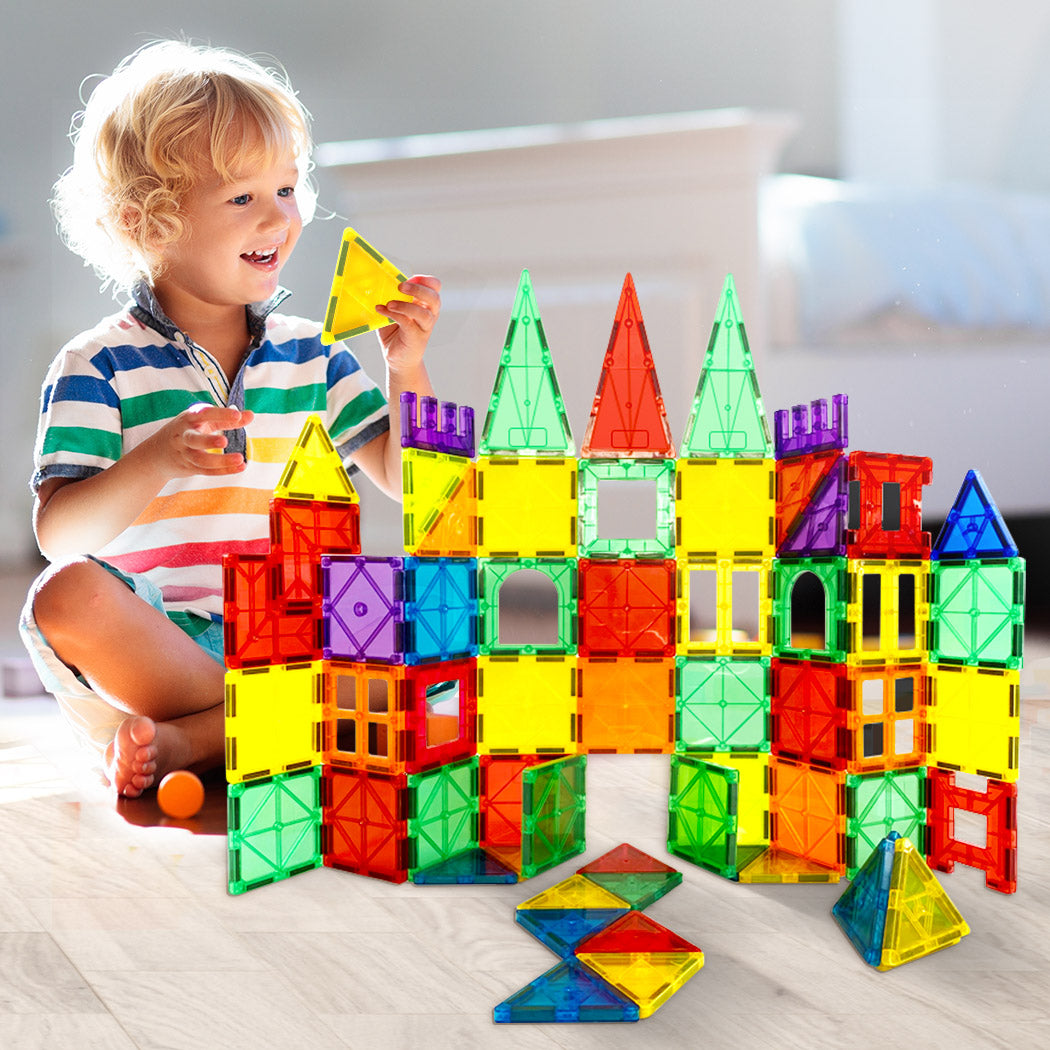 Multicoloured Kids Magnetic Tiles Blocks Building Educational Toys Children Gift Play