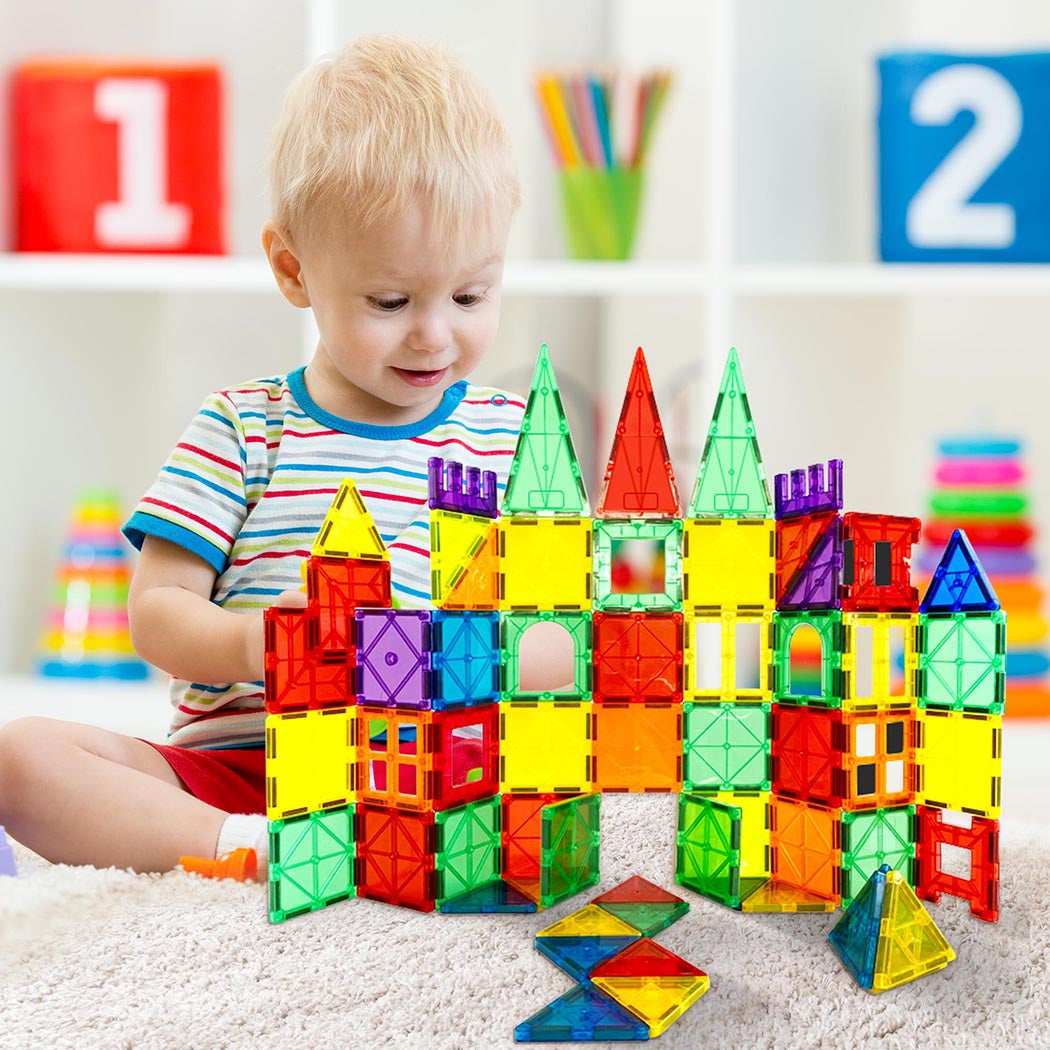 Multicoloured Kids Magnetic Tiles Blocks Building Educational Toys Children Gift Play