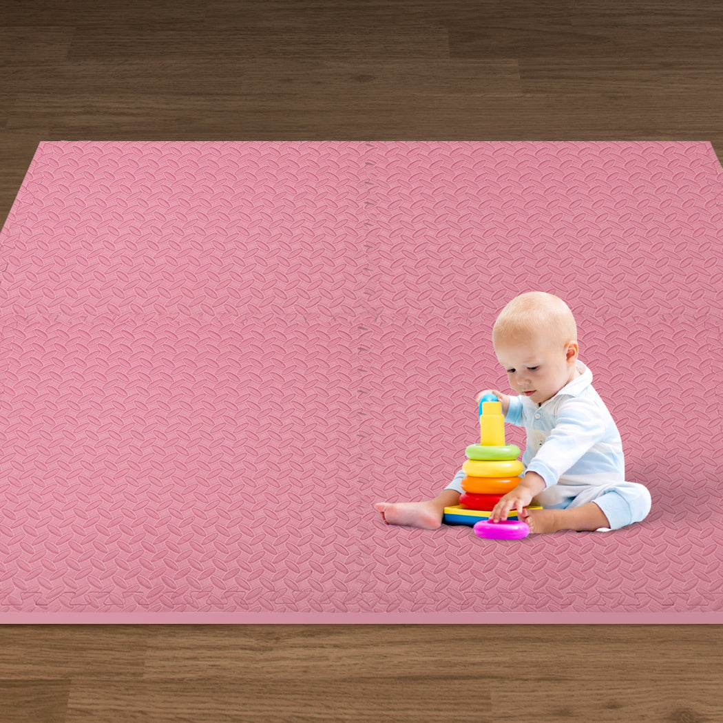 Kids Play Mat Floor Baby Crawling Mats Foldable Waterproof Carpet Pink