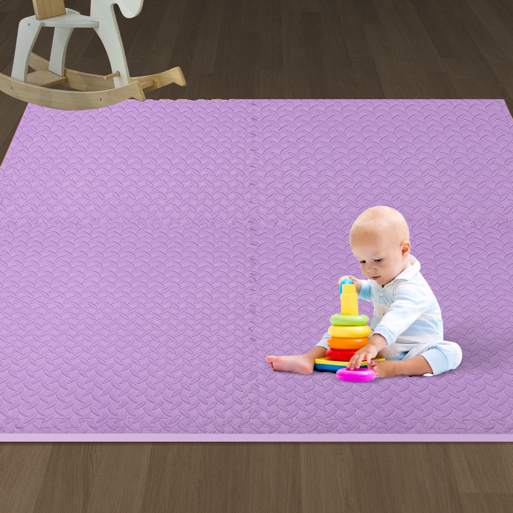 Kids Play Mat Floor Baby Crawling Mats Foldable Waterproof Carpet Purple