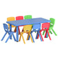 Philo 9-Piece Kids Table & Chairs Set 120cm Study Desk Furniture Plastic - Multicolour