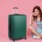 24" Luggage Suitcase Code Lock Hard Shell Travel Carry Bag Trolley - Green