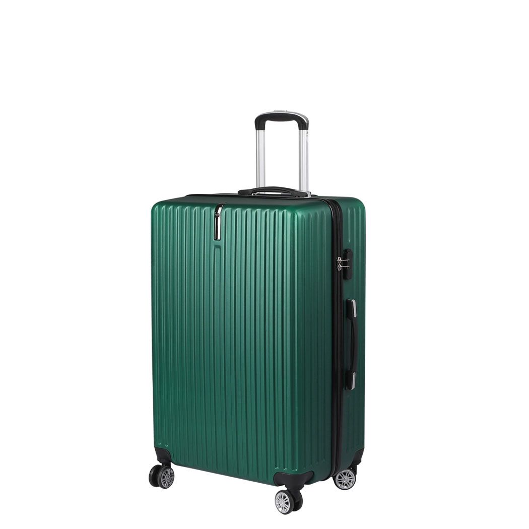 24" Luggage Suitcase Code Lock Hard Shell Travel Carry Bag Trolley - Green