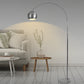 Modern Led Floor Lamp Stand Reading Light Height Adjustable Indoor Marble Base - Silver
